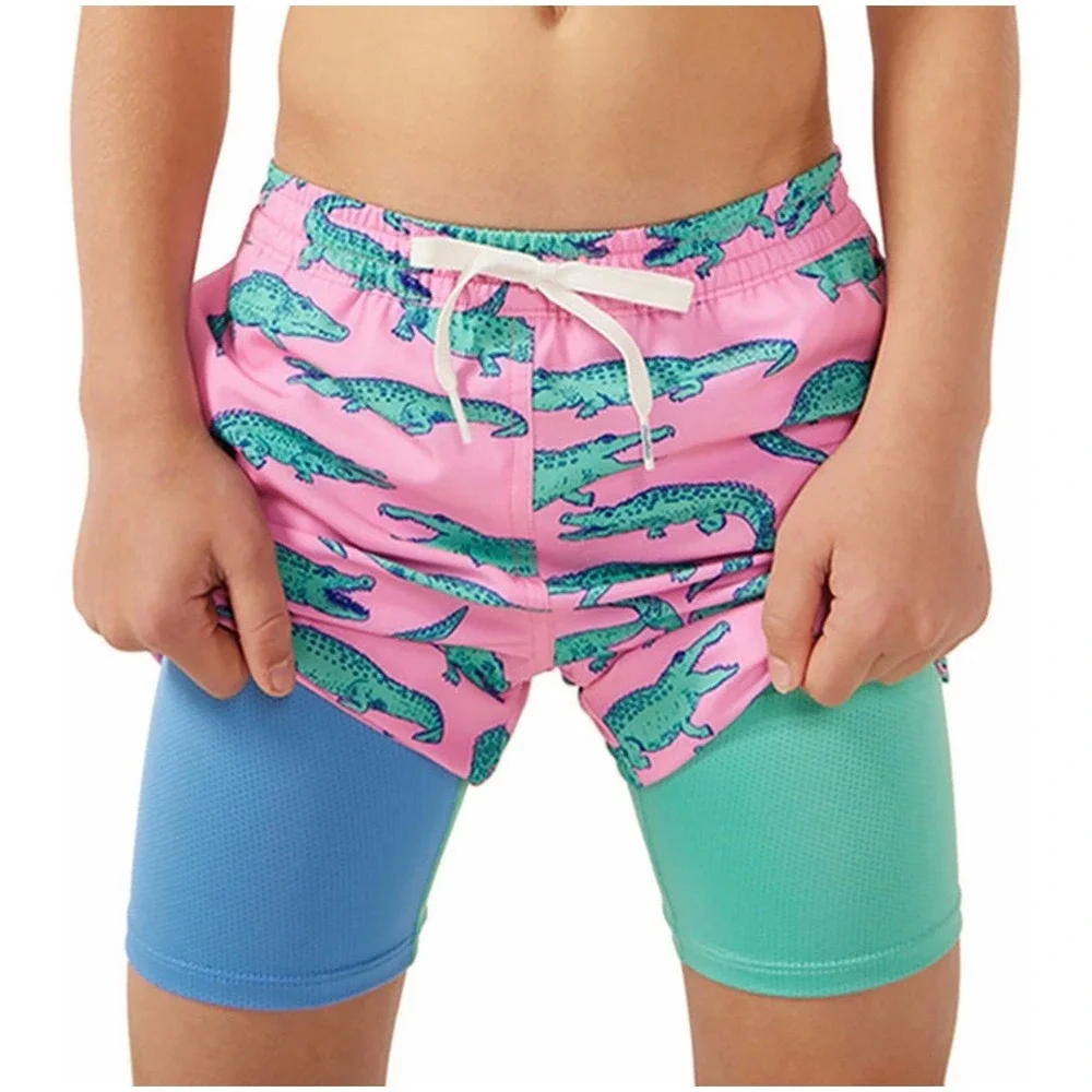 Chubbies Kids The Glades Classic Lined Swim Trunks- Youth Size Small